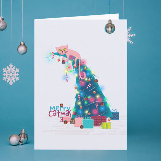 Catmas Tree Christmas Card