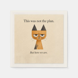 Catmosphere™: This Was Not the Plan Cocktail Napki Napkin
