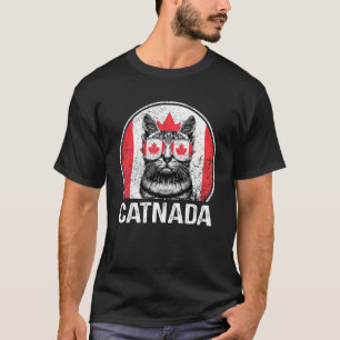 Catnada  Canadian Cat Sunglasses Canada Flag Vinta T-Shirt
