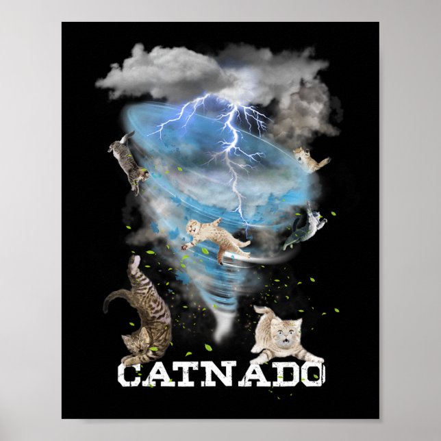 Catnado Funny Best Graphic Cute Cat Lover  Poster (Front)