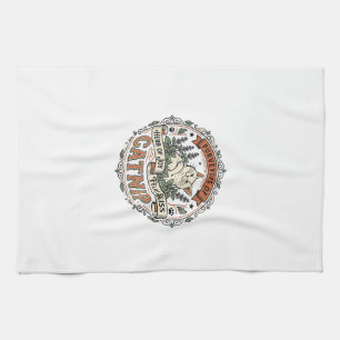 Catnip Cat Catnip Vintage Vector Art Shirt Design_ Tea Towel