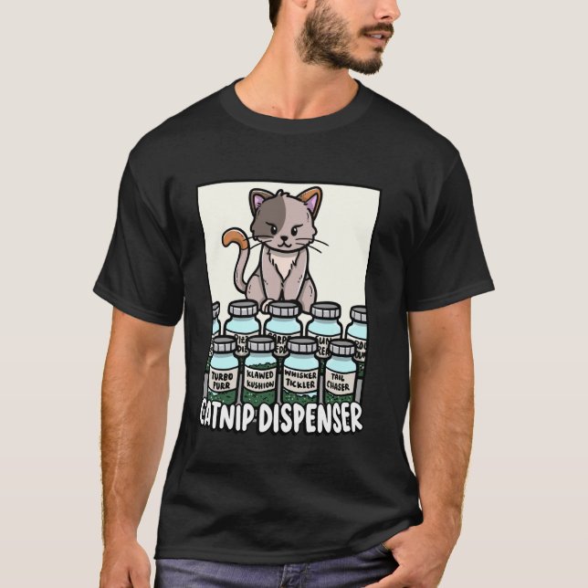 Catnip Dispenser Whisker Tickler Kitten Lover Cute T-Shirt (Front)