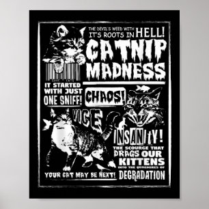Catnip Madness Cute Kitten Cat Lover Gift For Cat  Poster