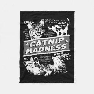 Catnip Madness Cute Kitten Funny Cat Pet Humor  Fleece Blanket