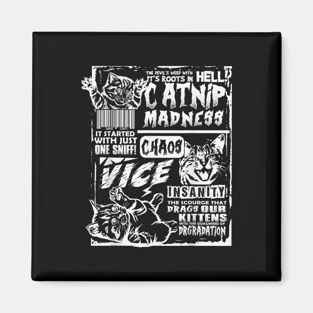 Catnip Madness Funny Cat Gifts For Cat Lover Cat D Magnet (Front)