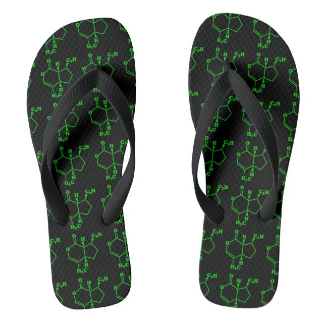 Catnip Nepetalactone Molecular Chemical Formula Jandals (Footbed)