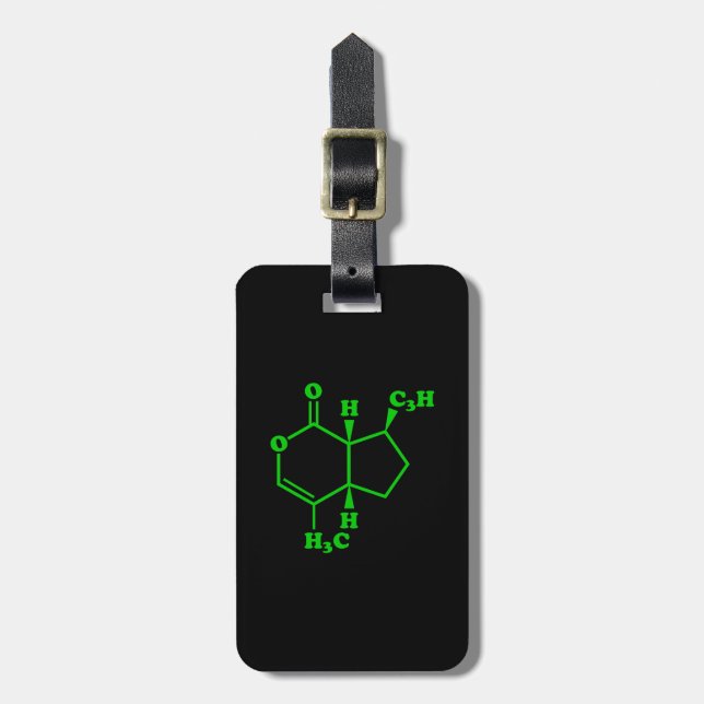 Catnip Nepetalactone Molecular Chemical Formula Luggage Tag (Front Vertical)