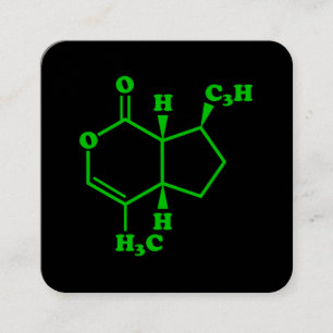 Catnip Nepetalactone Molecular Chemical Formula Square Business Card