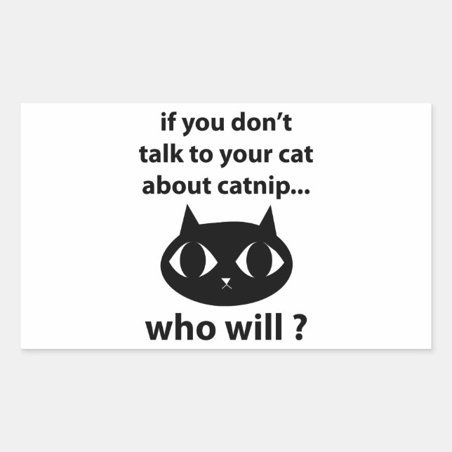 Catnip Rectangular Sticker (Front)