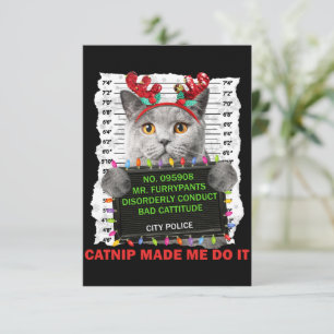 Catnip Ugly Christmas For Cat Mum Cat Dad Cat Love Thank You Card