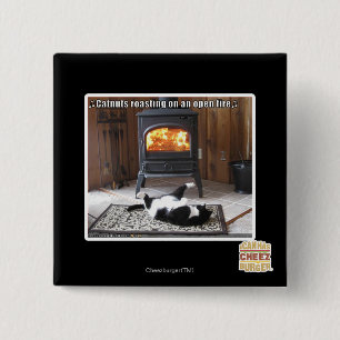 Catnuts roasting 15 cm square badge