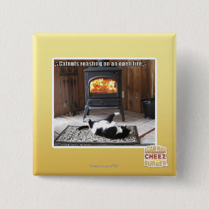 Catnuts roasting 15 cm square badge