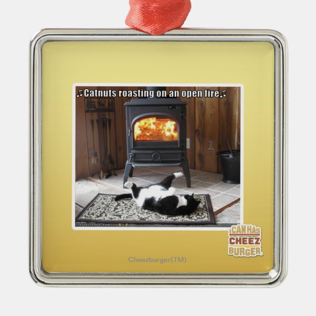 Catnuts roasting metal tree decoration (Front)