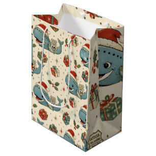 Catoosa Blue Whale Christmas Cheer Medium Gift Bag