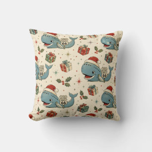 Catoosa Blue Whale Christmas Home Decor Cushion