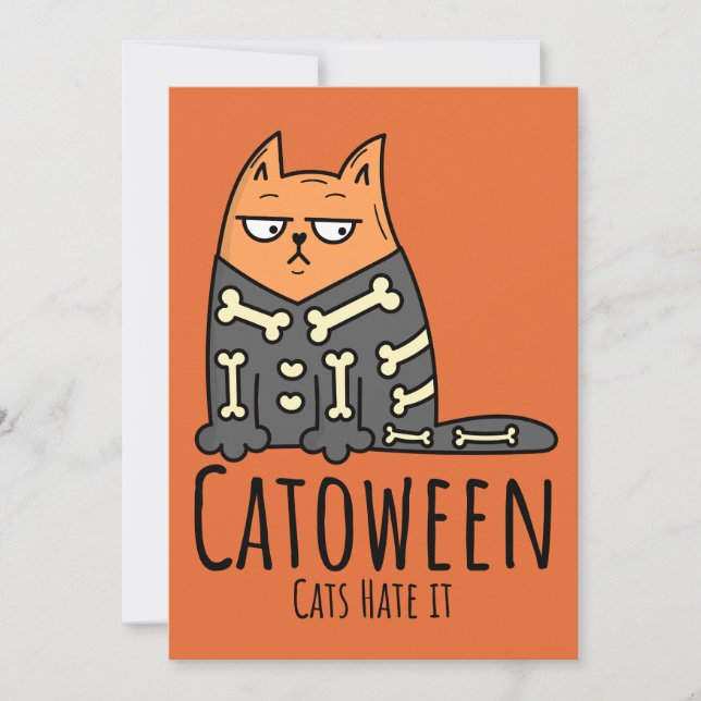 Catoween Cats Hate It - Funny Pet Halloween Invitation (Front)