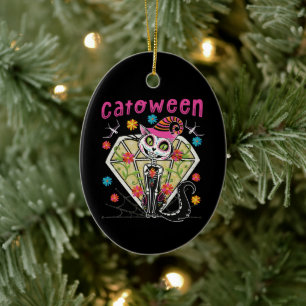 Catoween Halloween Ceramic Tree Decoration