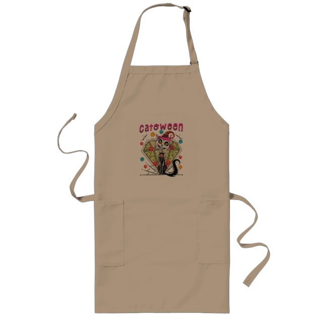 Catoween Halloween Long Apron (Front)