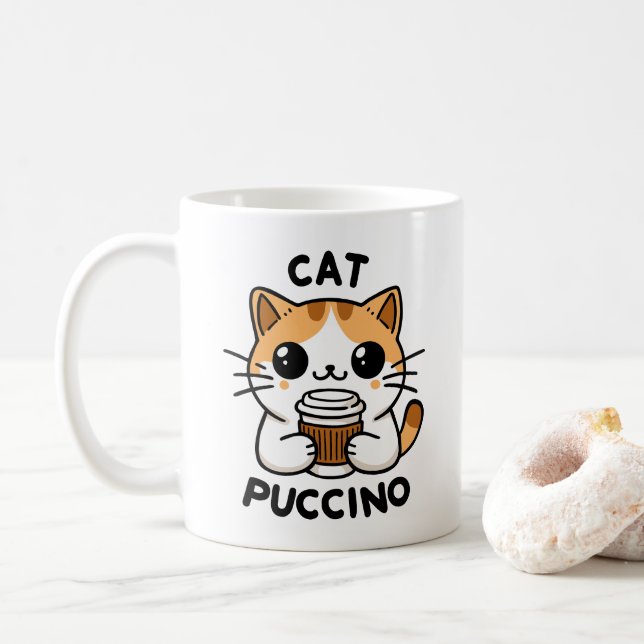 Catpuccino 2 coffee mug (With Donut)