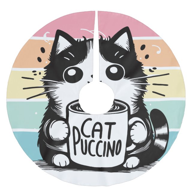 Catpuccino 3 brushed polyester tree skirt (Front)