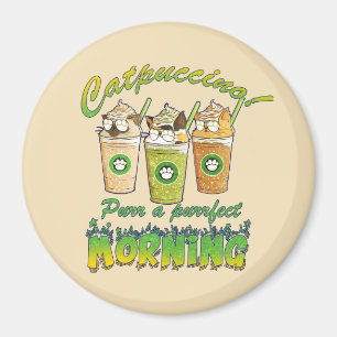 Catpuccino – Purr a Purrfect Morning Cute Cat Magnet