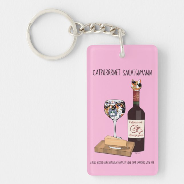 Catpurrrnet Sauvigyawn Key Ring (Front)