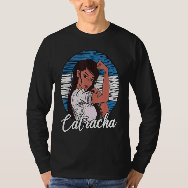 Catracha Honduran Girl Honduras Flag Pride T-Shirt (Front)