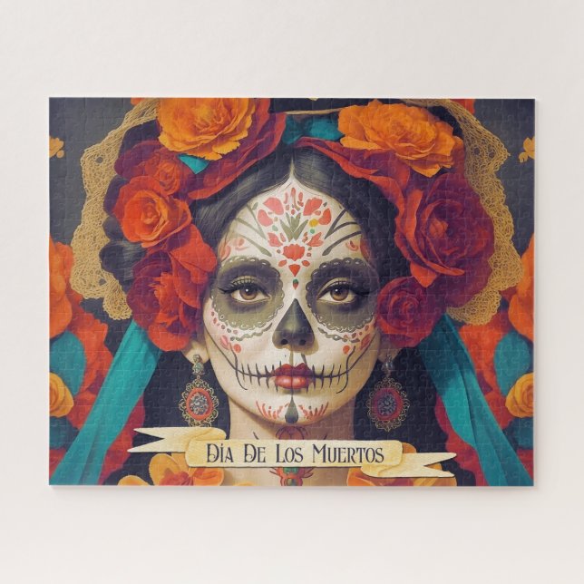 Catrina Day Of The Dead 1 With Text Jigsaw Puzzle (Horizontal)