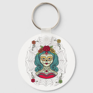 Catrina Día de Muertos Web Key Ring