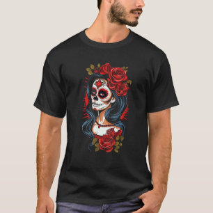 Catrina La Calavera Sugar Skull Halloween Day of t T-Shirt