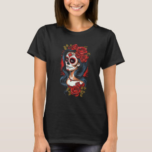 Catrina La Calavera Sugar Skull Halloween Day of t T-Shirt