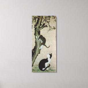 Cats, 17th century (ink on silk) canvas print
