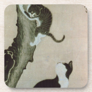 Cats, 17th century (ink on silk) coaster