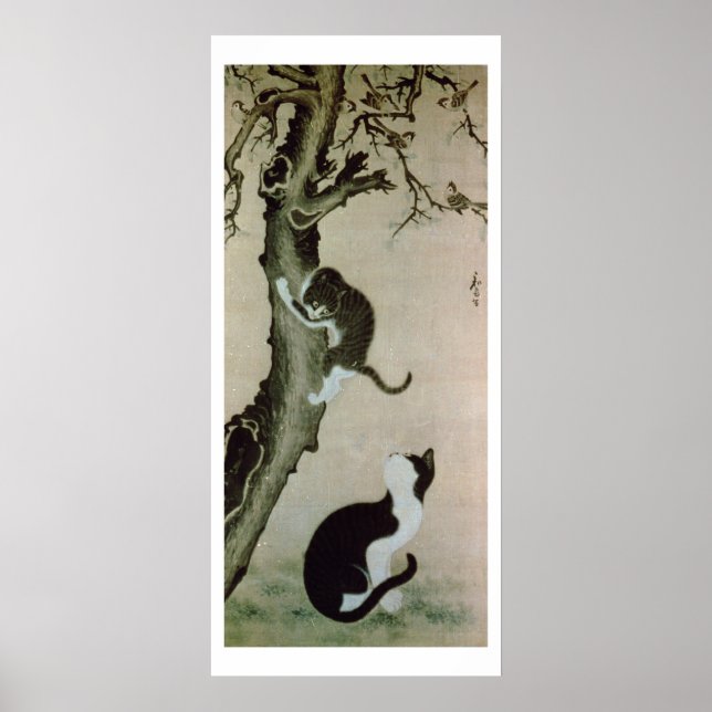 Cats, 17th century (ink on silk) poster (Front)