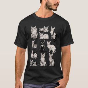 Cats 90s Vintage Aesthetic Retro Cat Illustration T-Shirt