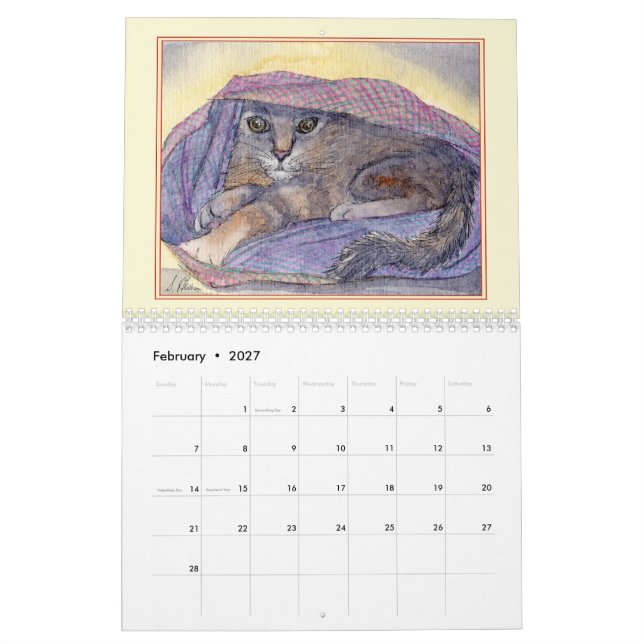 CATS! A cat a month calendar (Feb 2027)