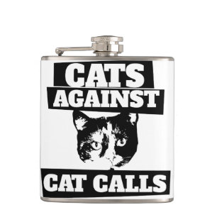 Cats against cat calls hip flask
