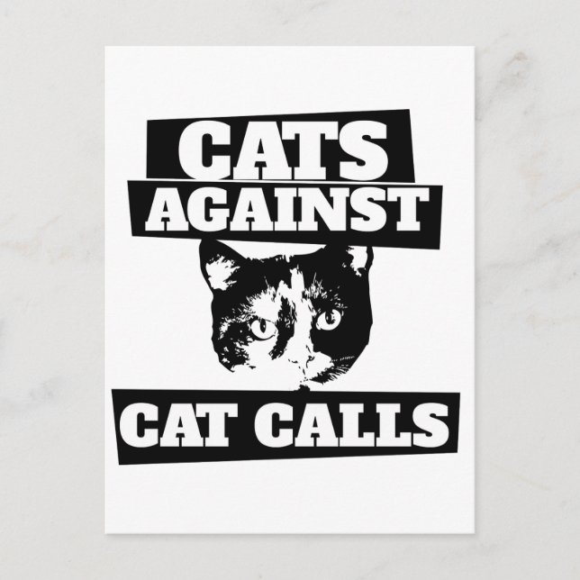 Cats Against Catcalls retro calico feminist Postcard (Front)
