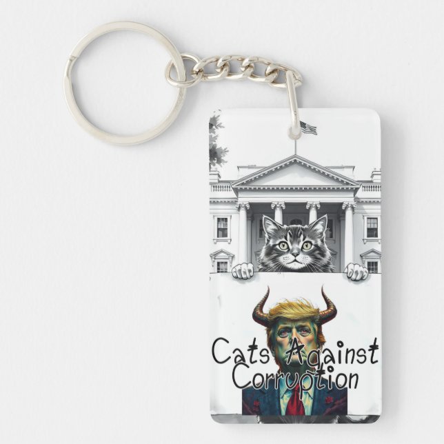Cats Against Corruption  Key Ring (Front)