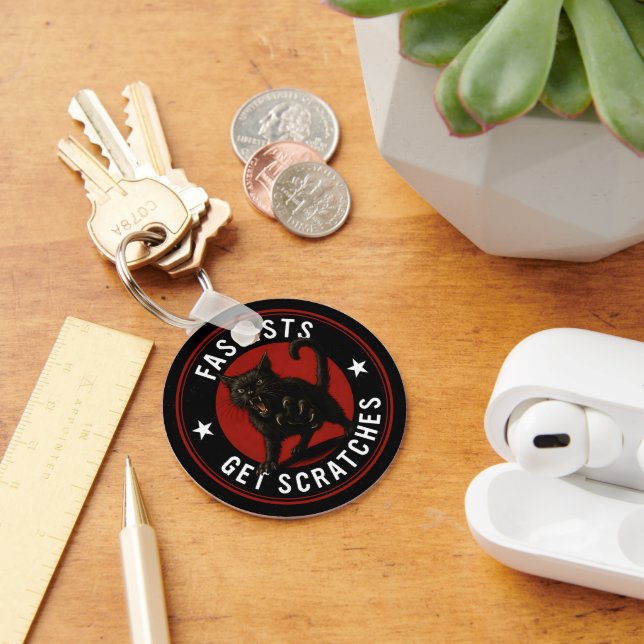 Cats Against Fascists Key Ring (Desk)