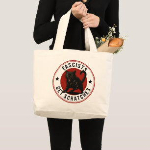 Cats Against Fascists Large Tote Bag