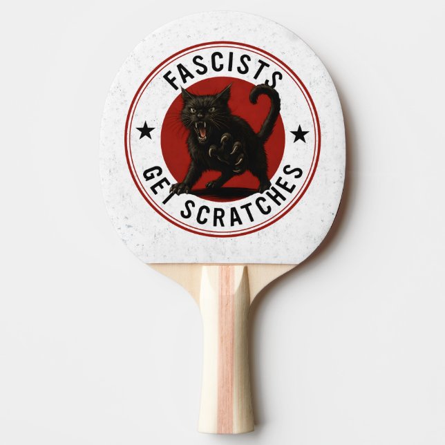 Cats Against Fascists Ping Pong Paddle (Front)