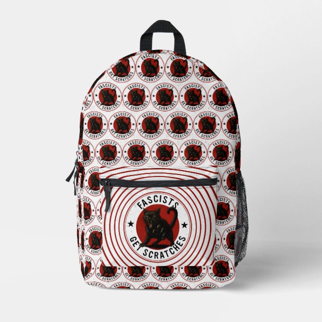 Cats Against Fascists Printed Backpack (Front)