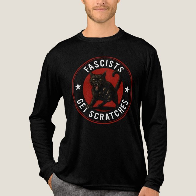 Cats Against Fascists Tri-Blend Shirt (Front)