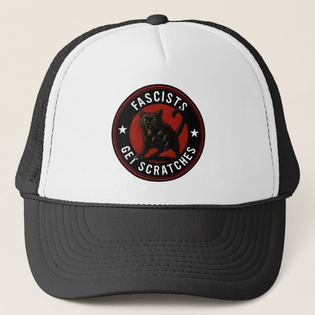 Cats Against Fascists Trucker Hat (Front)