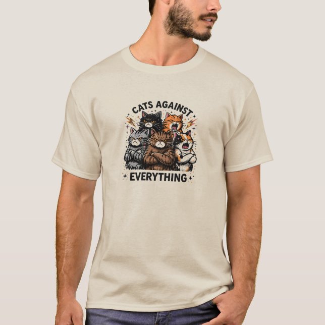 Cats Against T-Shirt (Front)