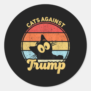 Cats Against Trump Funny Anti Trump 2020 Election  Classic Round Sticker