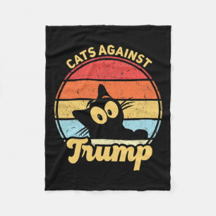 Cats Against Trump Funny Anti Trump 2020 Election Fleece Blanket