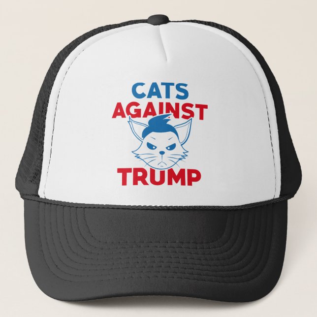 Cats Against Trump Trucker Hat (Front)
