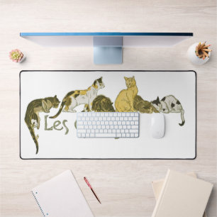 Cats, Alexandre Steinlen Desk Mat